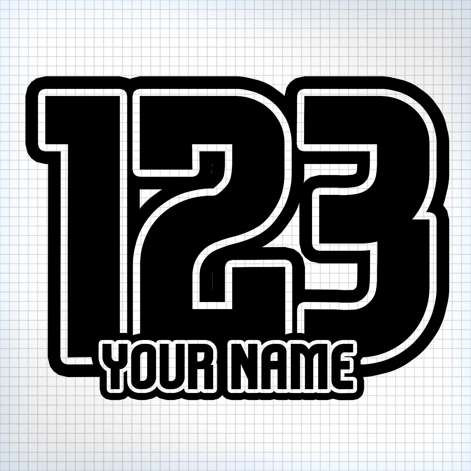 3 x Custom Race Numbers With Name - Sturdy Style