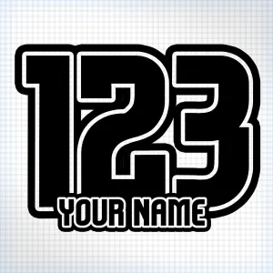 3 x Custom Race Numbers With Name - Sturdy Style