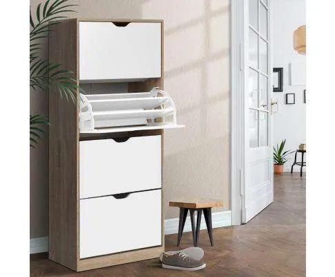 48 Pairs Shoe Cabinet Rack Organiser Storage Shelf Wooden