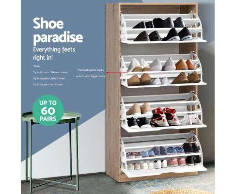 48 Pairs Shoe Cabinet Rack Organiser Storage Shelf Wooden