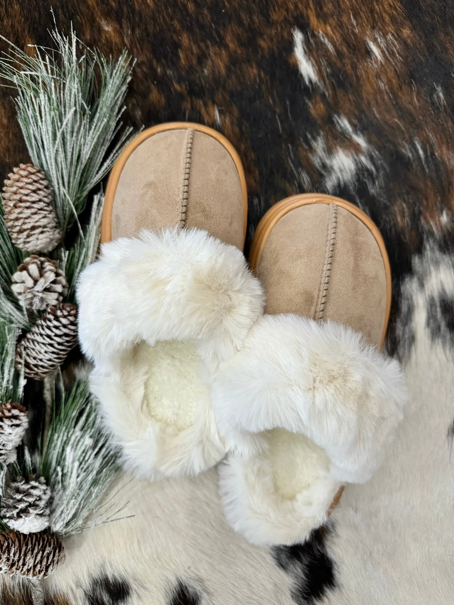 50% Off - Cozy Girlie Taupe House Slippers