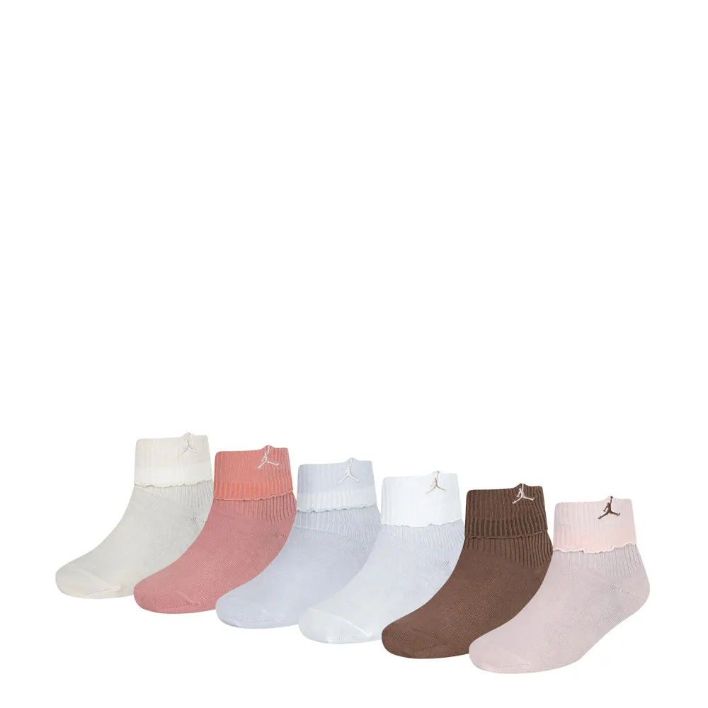 6 Pack Medium Fold Over Ankle Sock