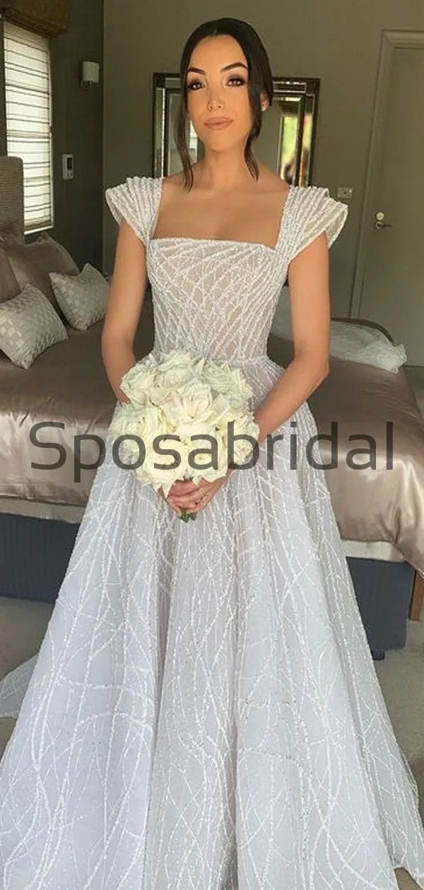A-line Unique Dream Simple Vintage Wedding Dresses, Ball Gown WD0484