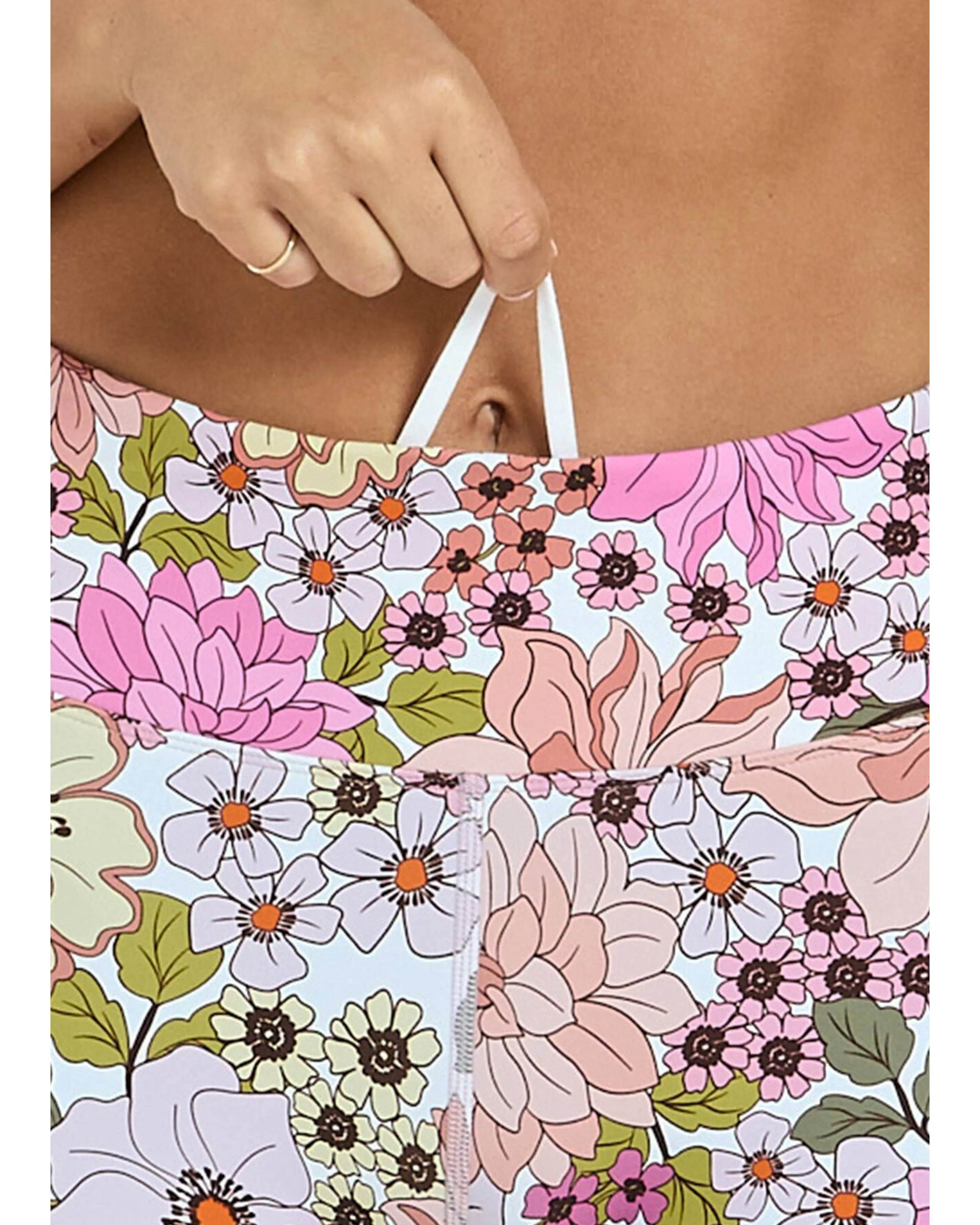 Abi and Joseph Endurance Dual Pocket Mid-Thigh Short -Blush Blooms