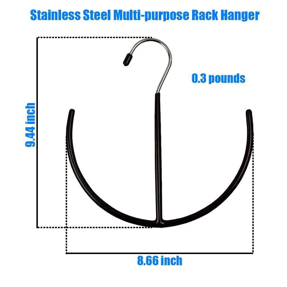 ACUSKI 2 Pcs Multi-Purpose Semicircle Belt Hanger Racks Belt Organizer Storage,Ties Rack Hanger,Shoes Bags Purses Scarf Hats and Clothes Hanger for Closet,Stainless Steel No Slip Cabinet Organizer