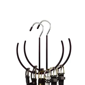 ACUSKI 2 Pcs Multi-Purpose Semicircle Belt Hanger Racks Belt Organizer Storage,Ties Rack Hanger,Shoes Bags Purses Scarf Hats and Clothes Hanger for Closet,Stainless Steel No Slip Cabinet Organizer