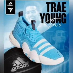 Adidas Trae Young 2 Ice Athletic Basketball Sneakers Sky Blue White UNC‎ H06479