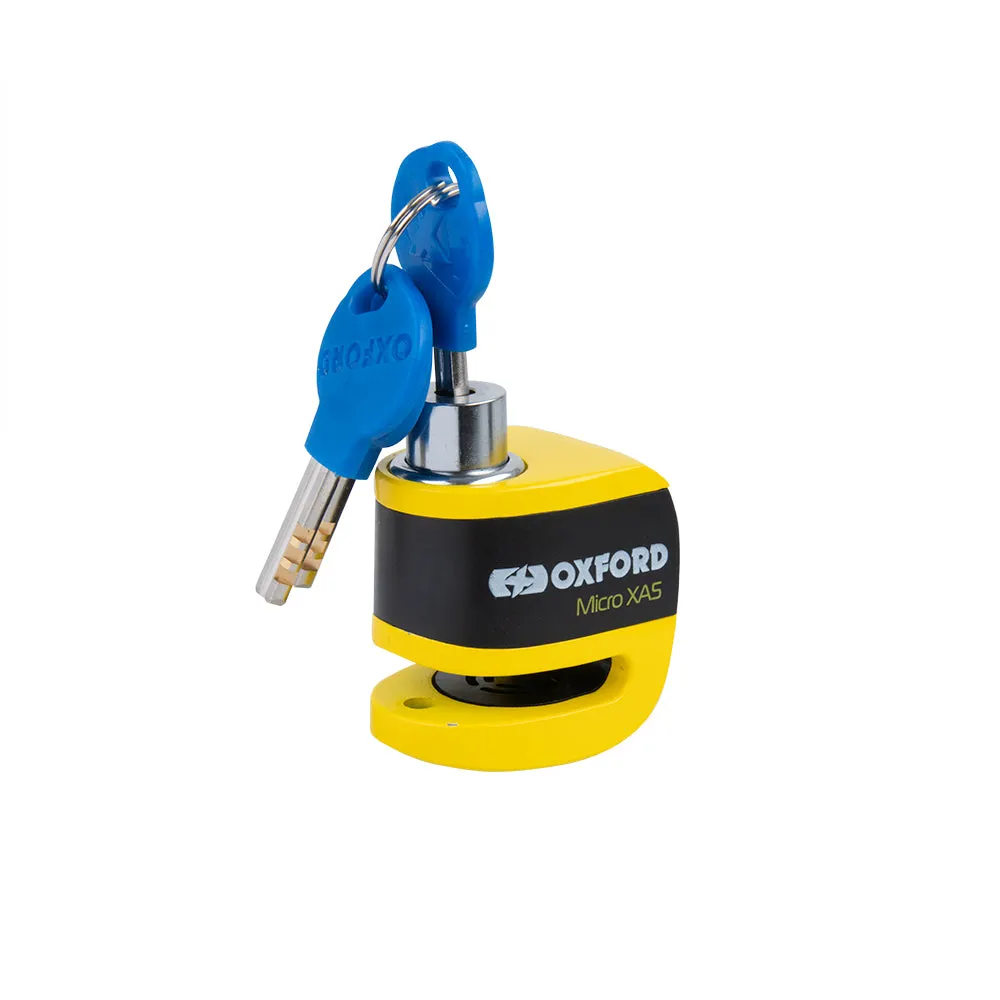 Alarm Disc Lock Oxford Micro XA5, Yellow/Black