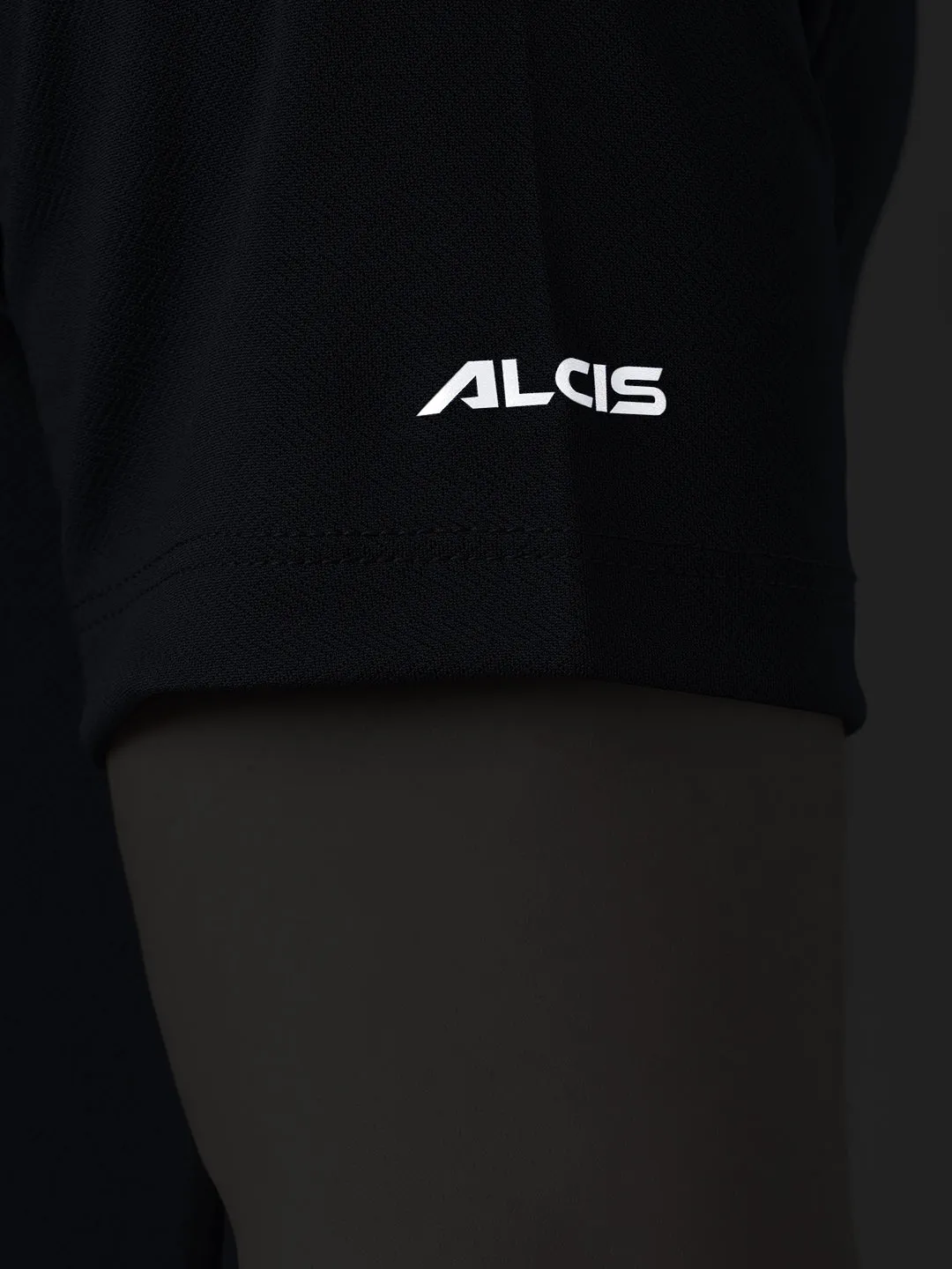 Alcis Men's Printed Navy Anti-Static Drytech  Slim-Fit Training Tee