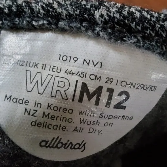 Allbirds WR Wool Runners Sneakers Grey Men's Size 12