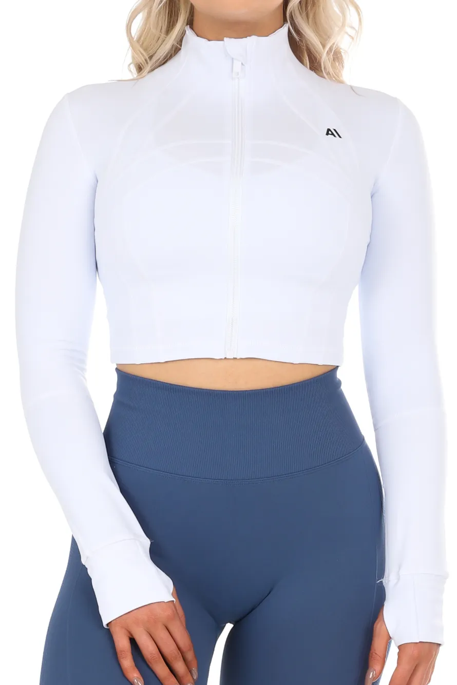 Amanda Crop Jacket White