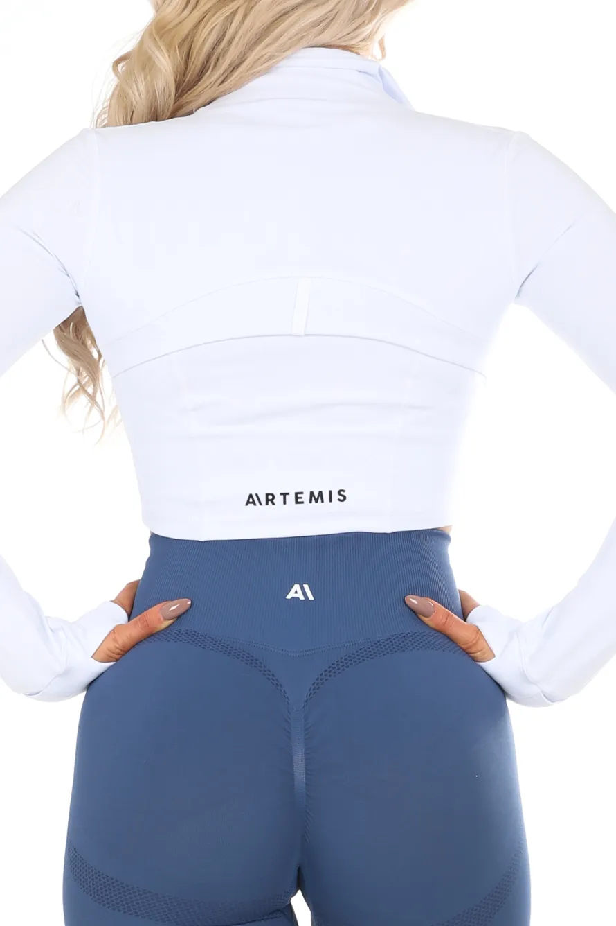 Amanda Crop Jacket White