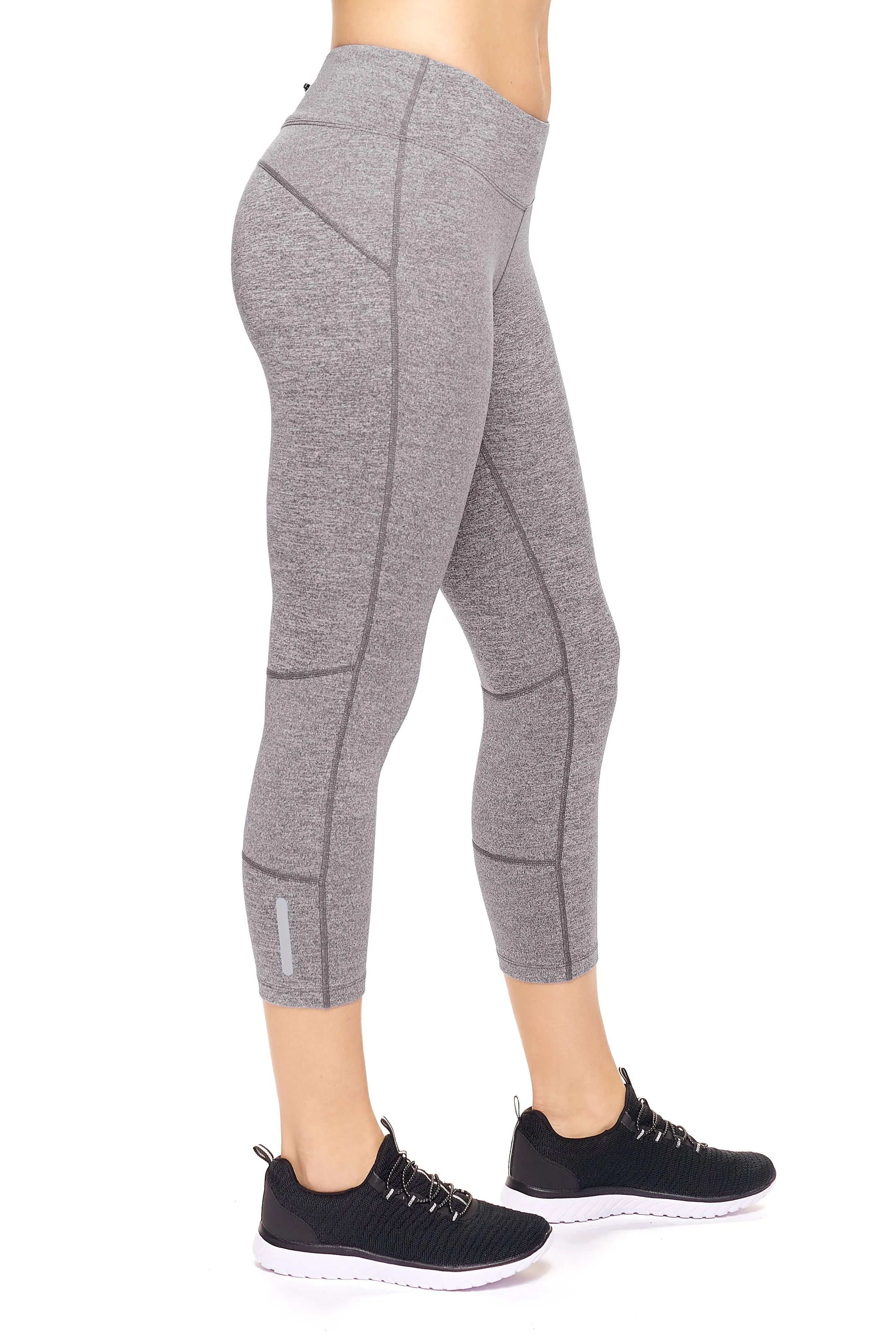 AQ1011 Mid-Rise Zipper Pocket Capri Leggings