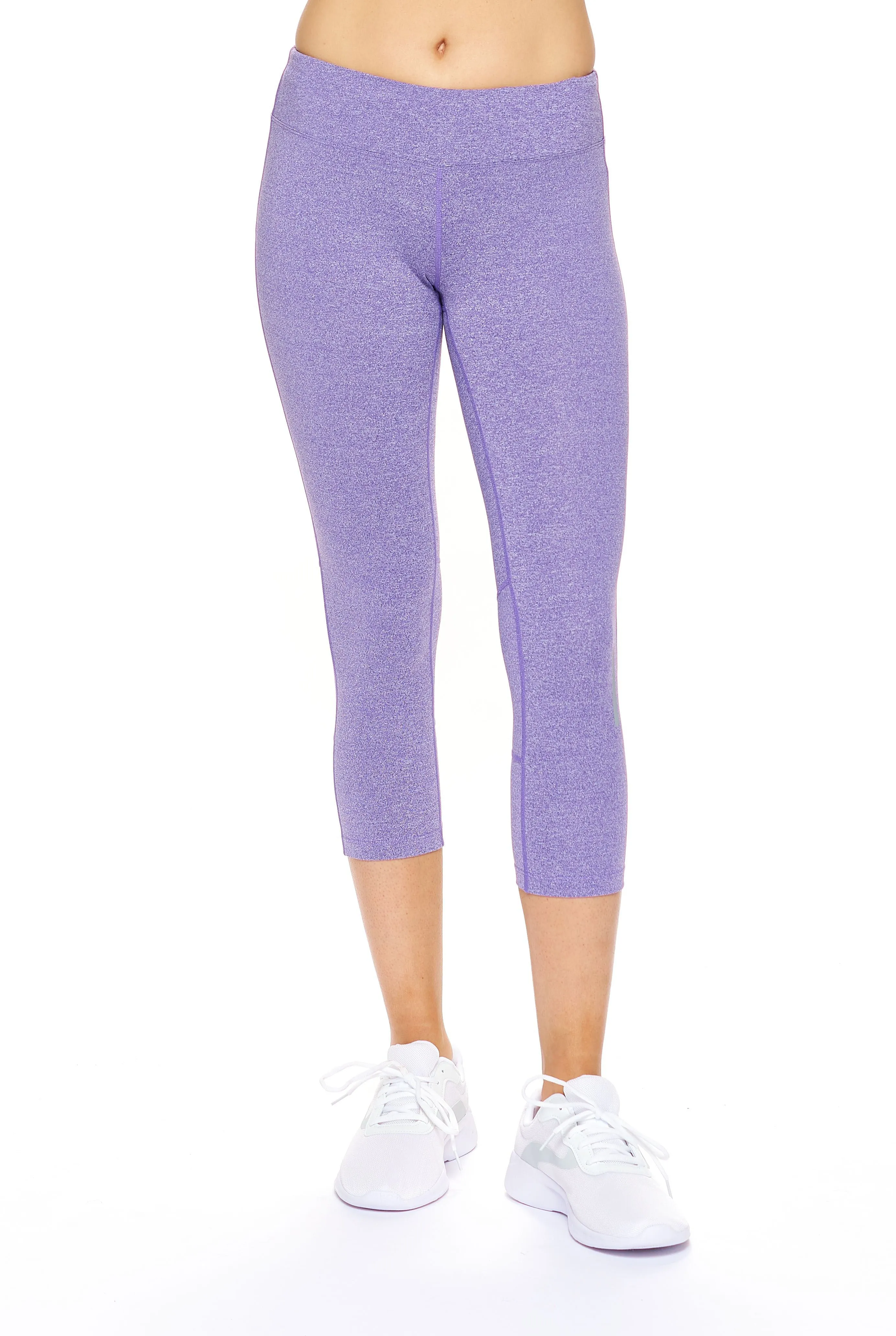 AQ1011 Mid-Rise Zipper Pocket Capri Leggings