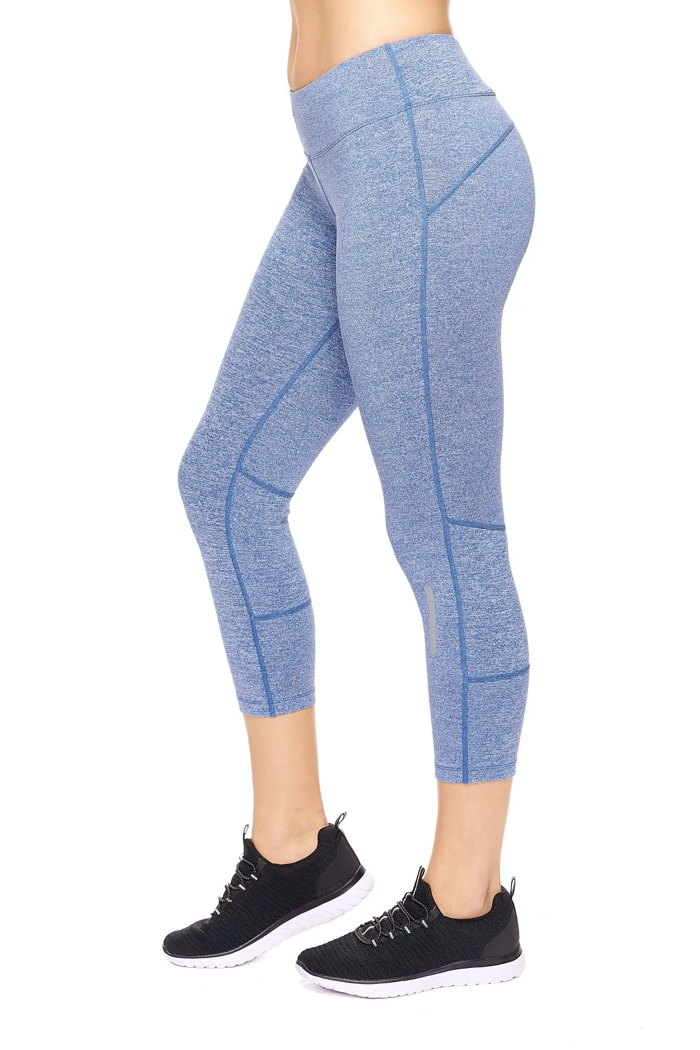 AQ1011 Mid-Rise Zipper Pocket Capri Leggings