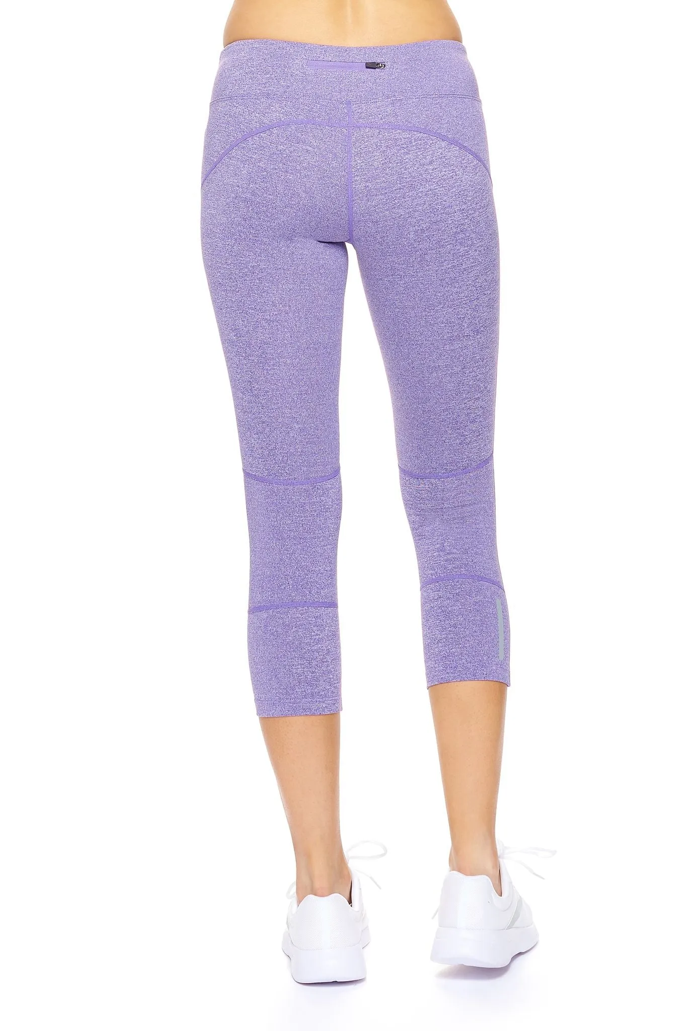 AQ1011 Mid-Rise Zipper Pocket Capri Leggings