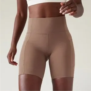 Athleta Brown Ultimate Stash 7” Biker Short