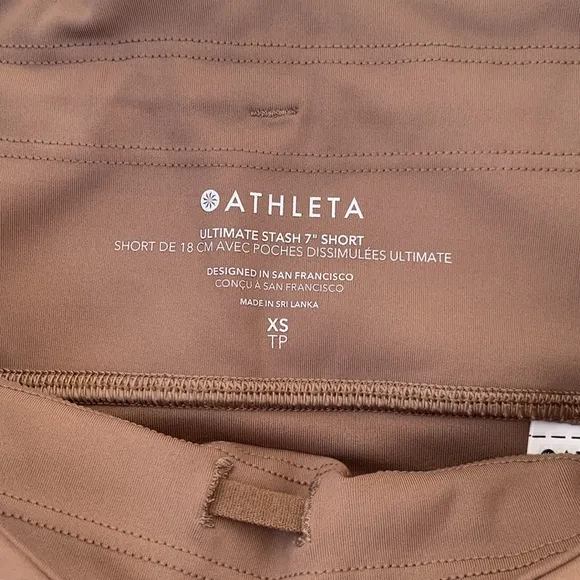 Athleta Brown Ultimate Stash 7” Biker Short
