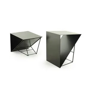 Black Rubic Metal Geometric Stool