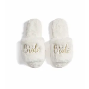Bride Ivory Embroidered Slippers