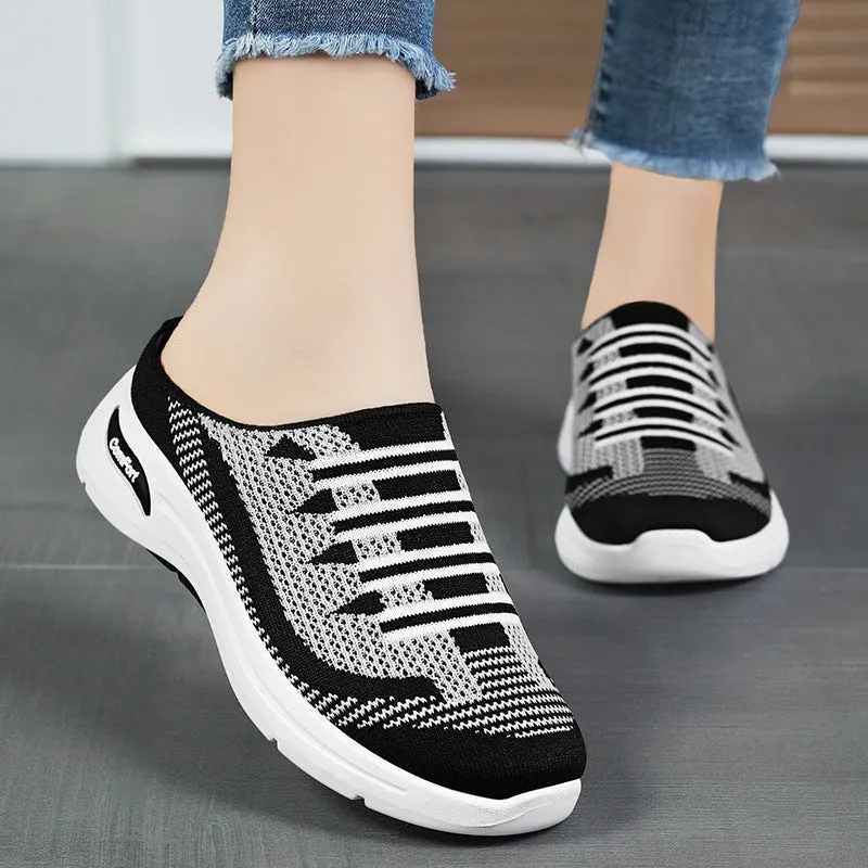 Casual Women's Quick-Drying Low-Top Sneakers with Contrasting Colors