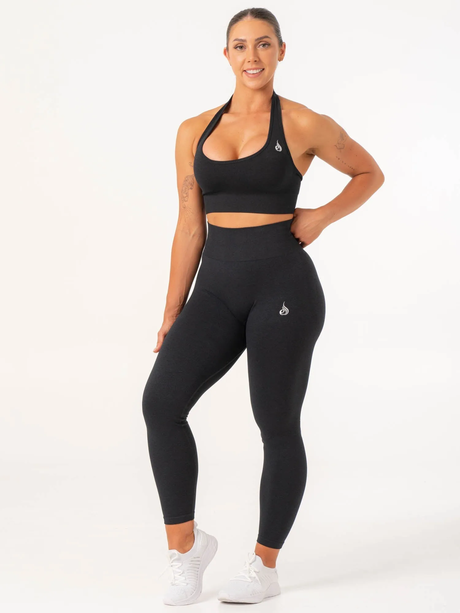 Contour Halter Bra - Black Marl