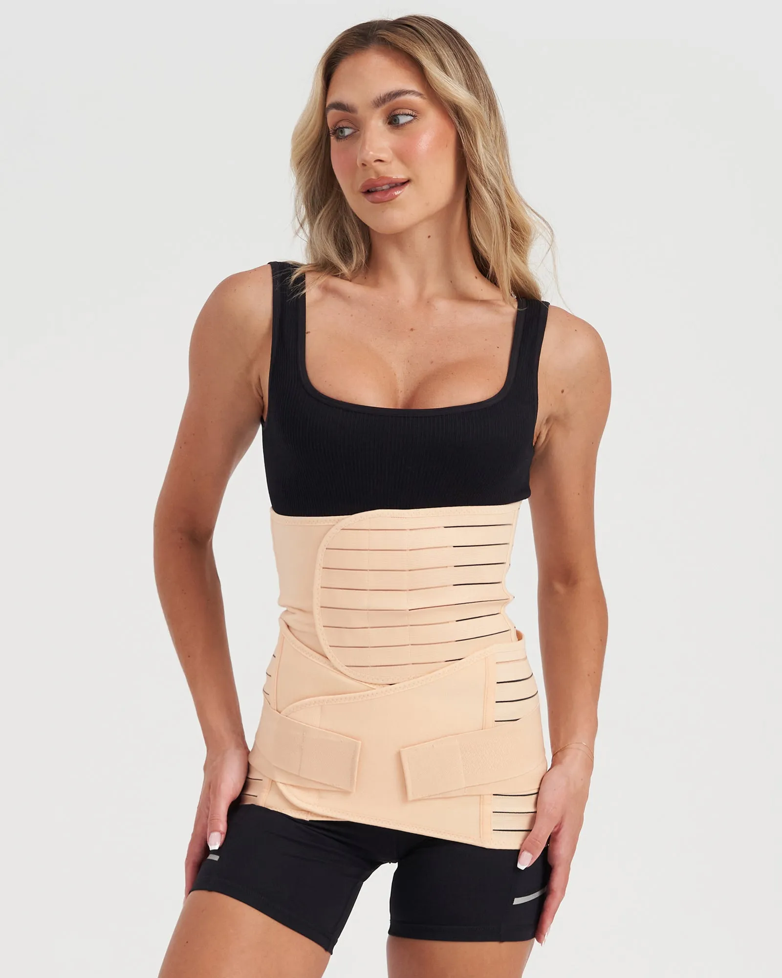 Core Trainer Post Pregnancy Waist and Hip Band 2 Pack Nude