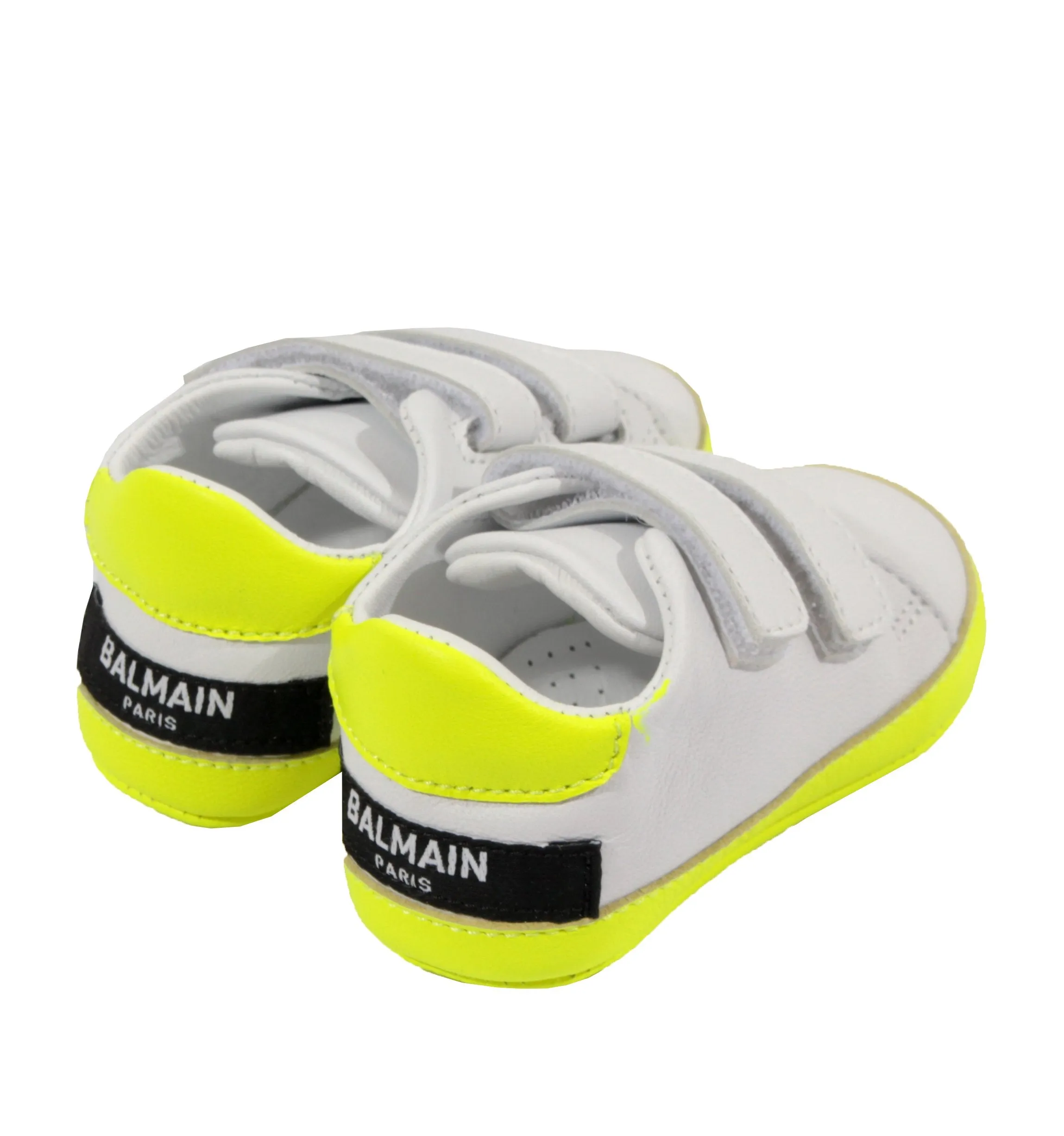 Crib Shoes With Contrast Soles - White & Yellow