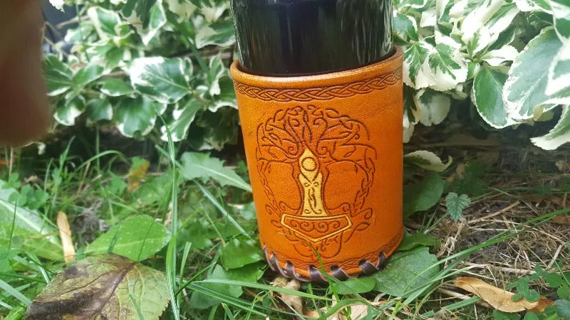 Custom Hand Made Leather Bottle / Drinks Carrier