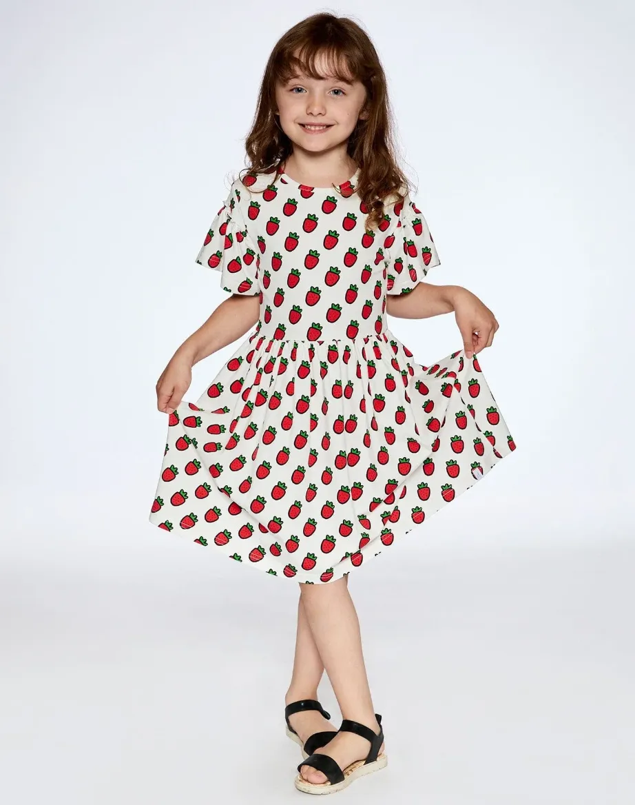 Deux Par Deux Strawberry Jersey Dress