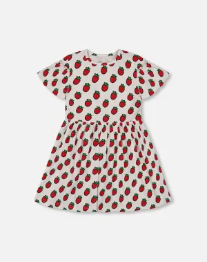 Deux Par Deux Strawberry Jersey Dress
