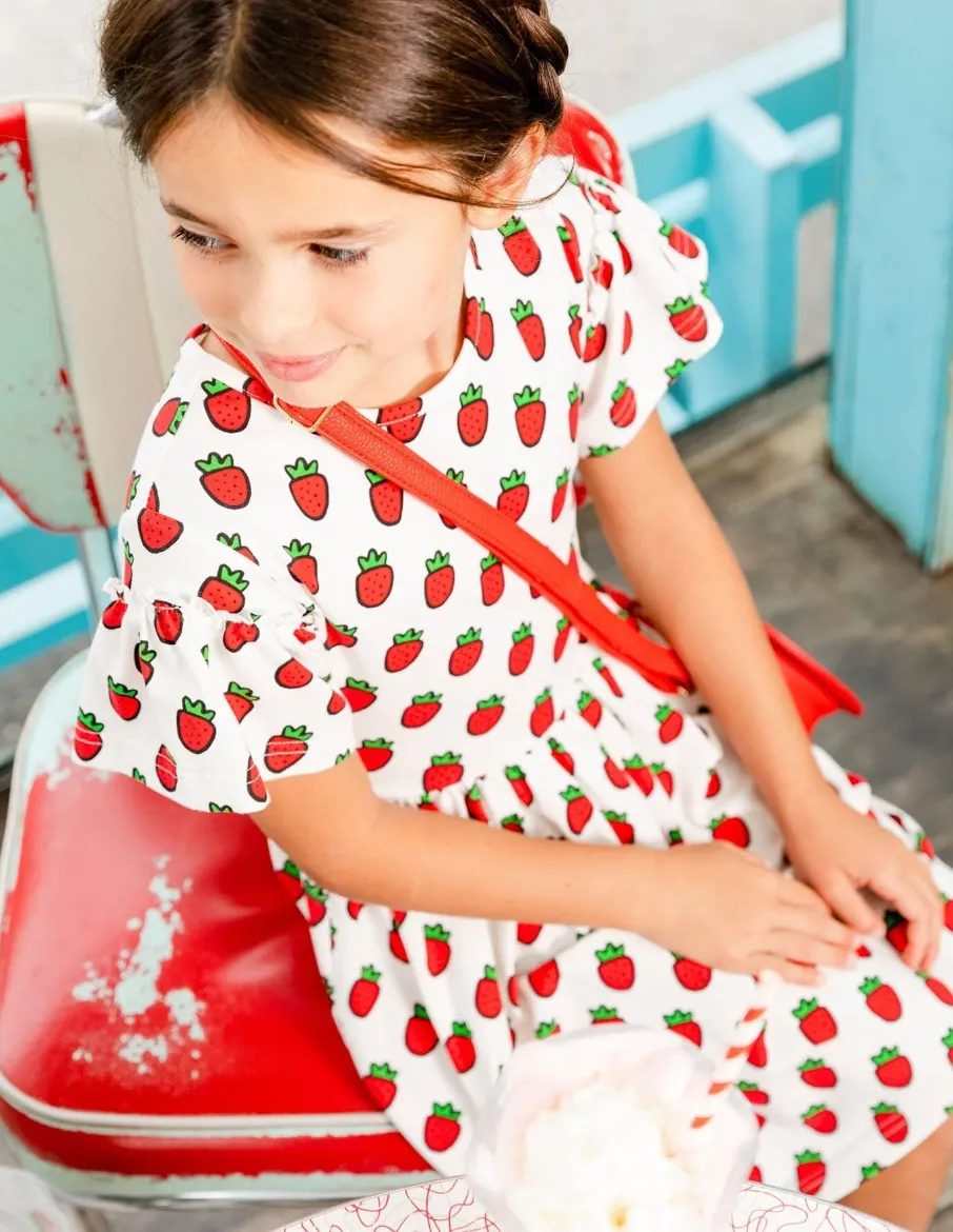 Deux Par Deux Strawberry Jersey Dress