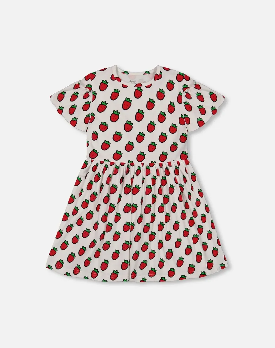 Deux Par Deux Strawberry Jersey Dress