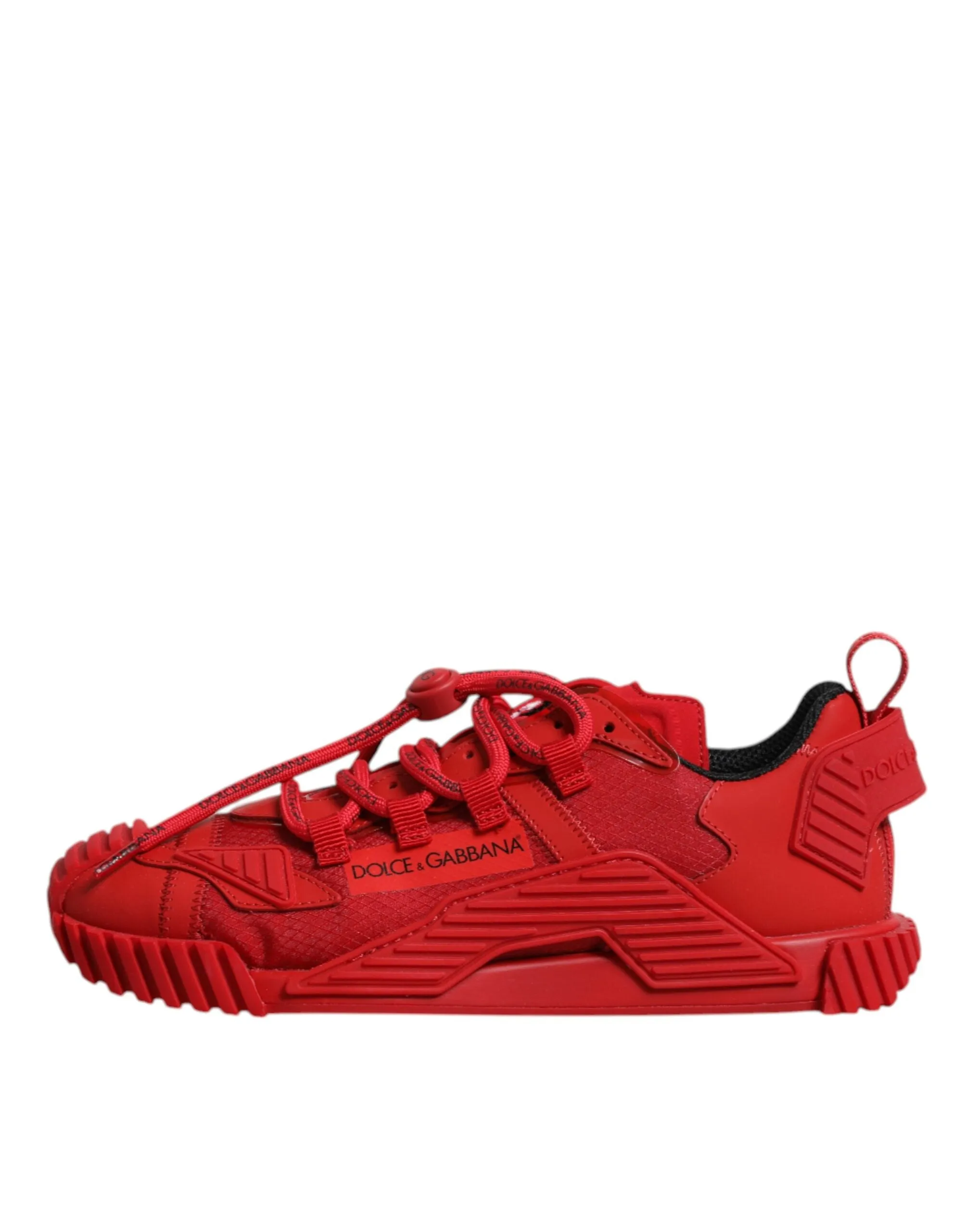 Dolce&Gabbana NS1 Men Red Sneakers Nylon Leather Low Top Athletic Trainer Shoes
