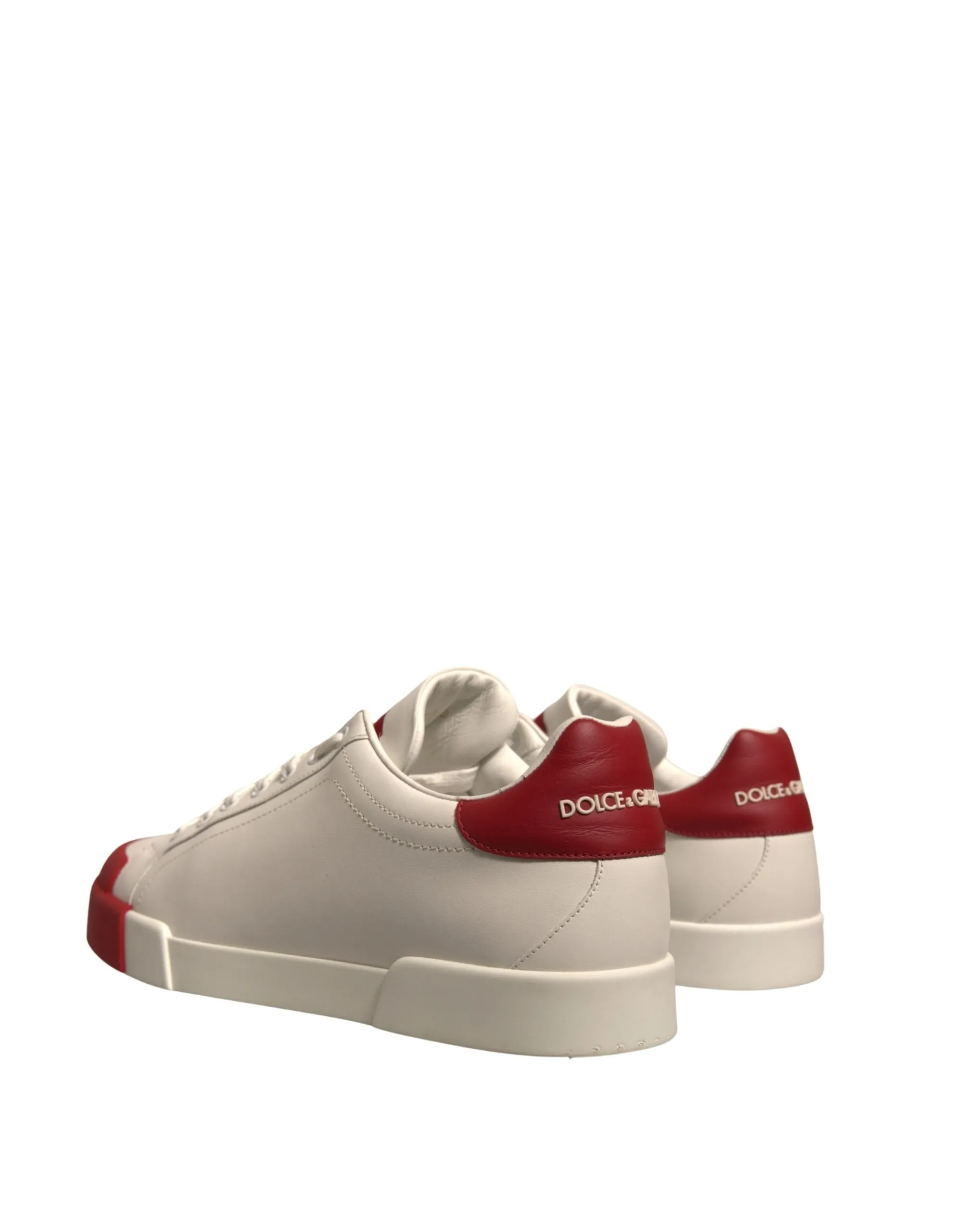 Dolce&Gabbana Portofino Men White Sneakers Leather Casual Trainer Shoes Sz EU 44