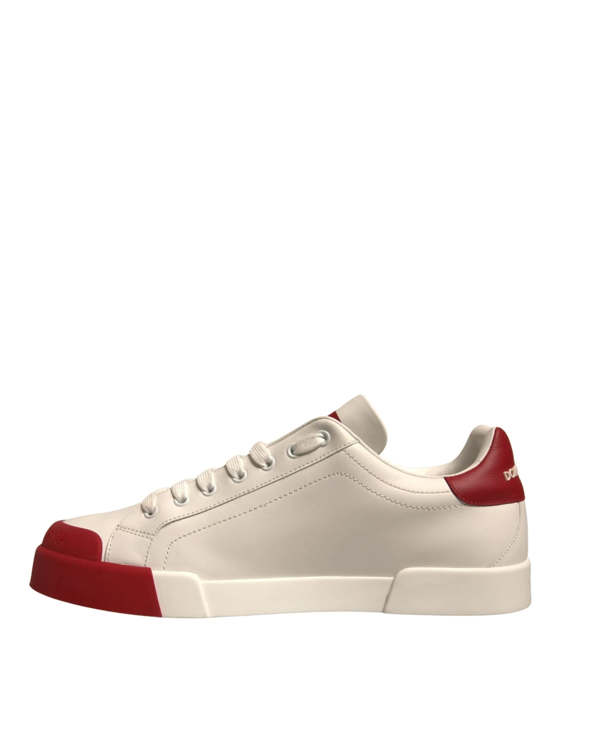 Dolce&Gabbana Portofino Men White Sneakers Leather Casual Trainer Shoes Sz EU 44