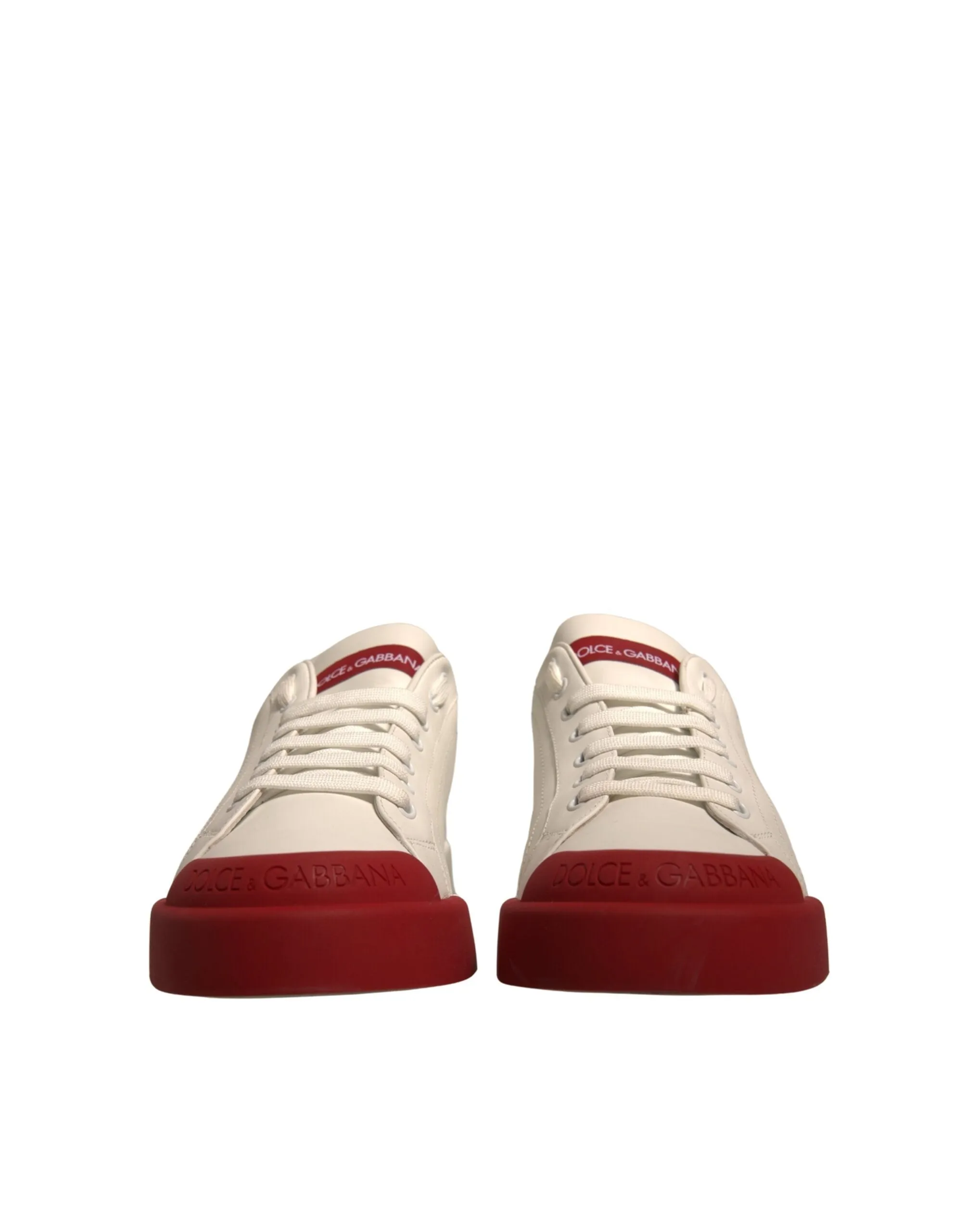 Dolce&Gabbana Portofino Men White Sneakers Leather Casual Trainer Shoes Sz EU 44