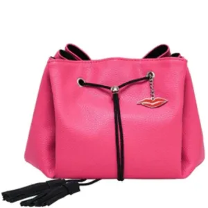 Donna May Vegan Drawstring Bag - Hot Raspberry