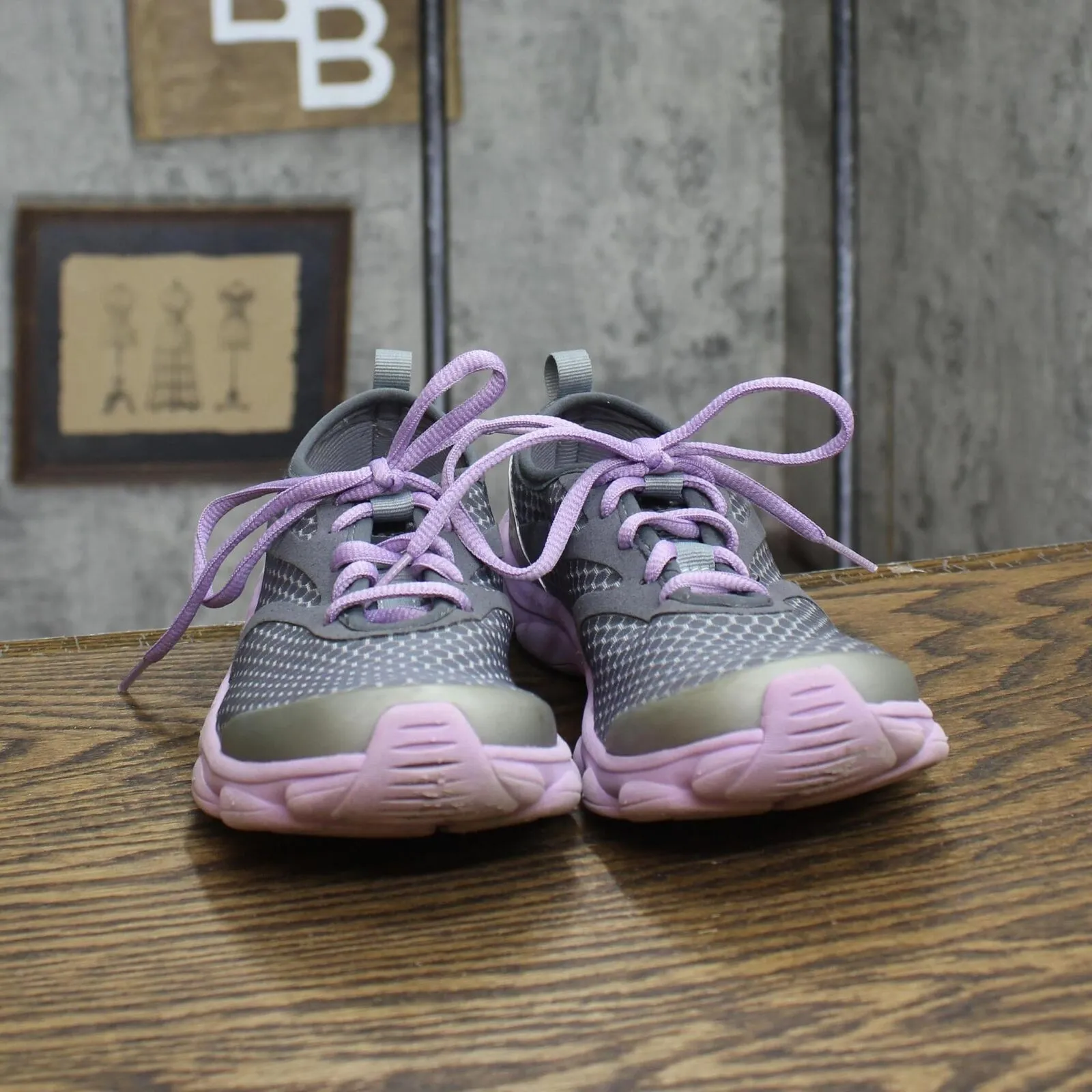 Easy Spirit Womens Lace Up E360 Espreinvent Sneakers Purple Gray 6.5M