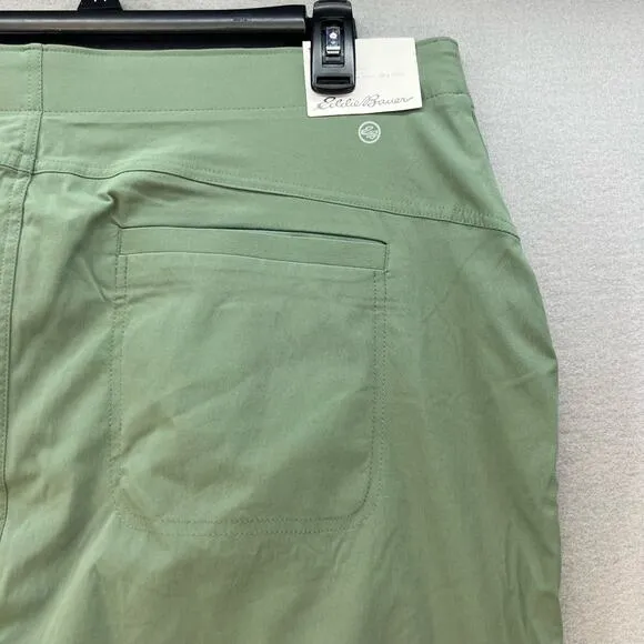 Eddie Bauer Shorts Women's 16T Olive Green Horizon Bermuda High Rise Tall Hiking
