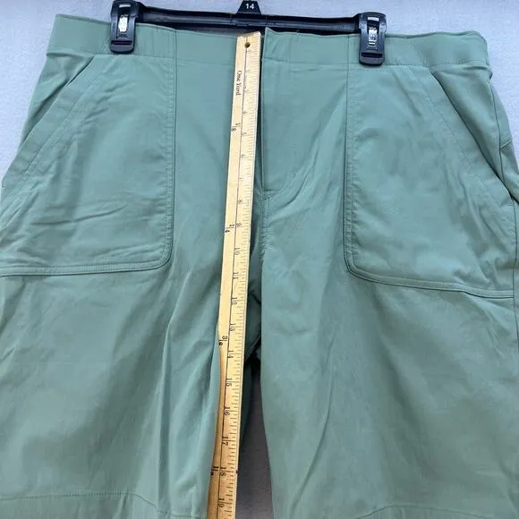 Eddie Bauer Shorts Women's 16T Olive Green Horizon Bermuda High Rise Tall Hiking