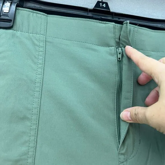 Eddie Bauer Shorts Women's 16T Olive Green Horizon Bermuda High Rise Tall Hiking