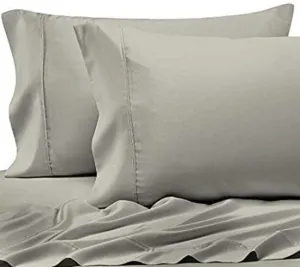 Egyptian Cotton Pillowcase Set Silver 400 Thread Count