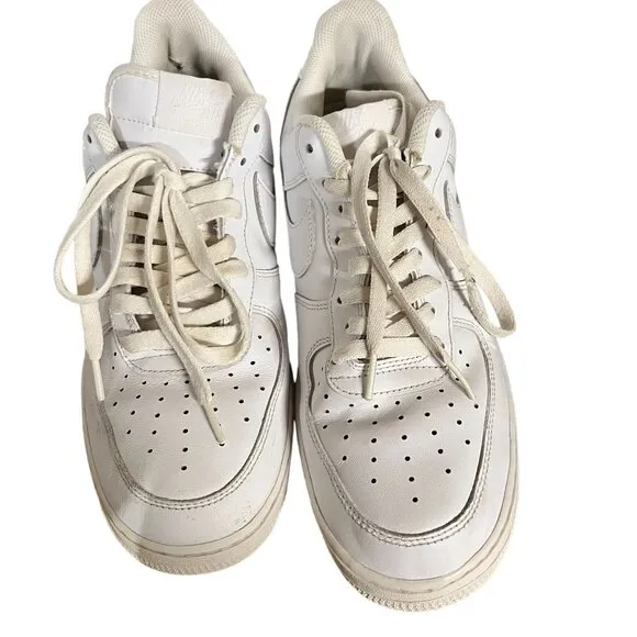 EUC (CW2288-111) Mens Nike Air Force1-Triple White Sneakers Athletic Train siz11