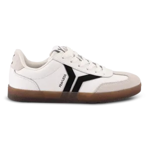 Fearless Womens Sneaker in white leather with black wing