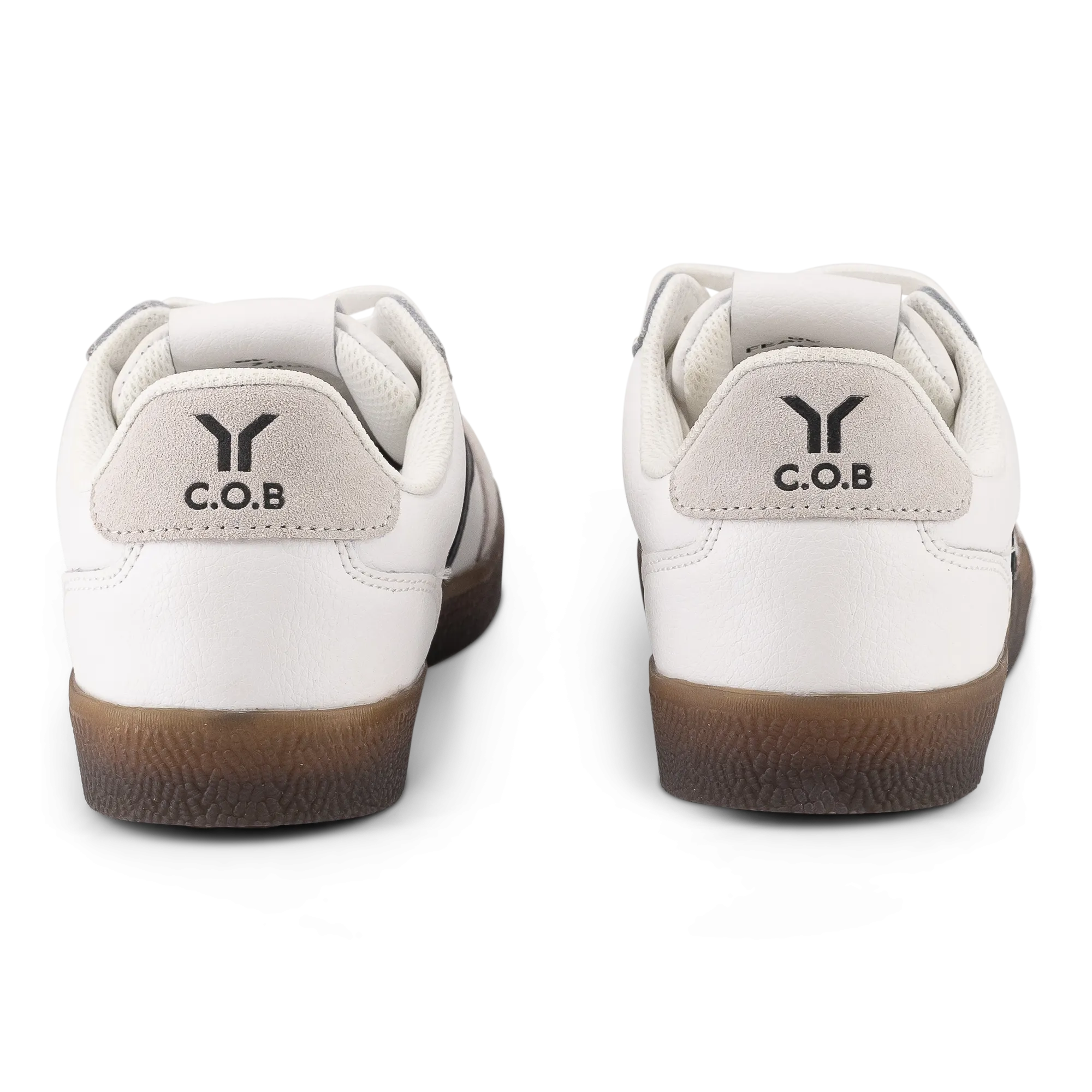 Fearless Womens Sneaker in white leather with black wing