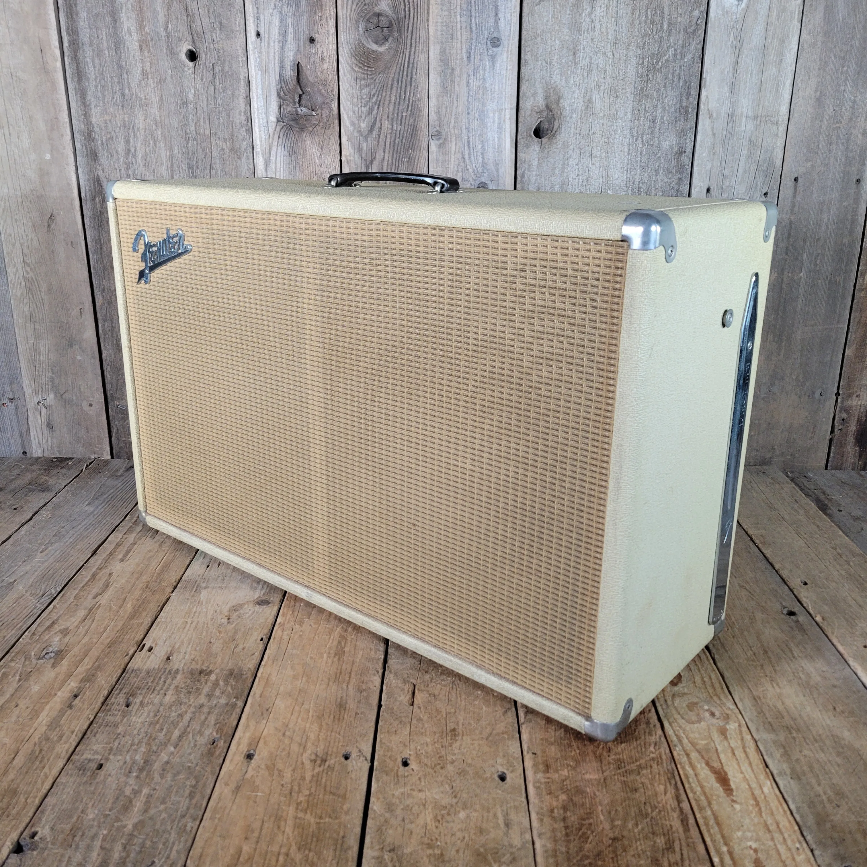 Fender Bandmaster Cab Original Cover Rough White Tolex 1962