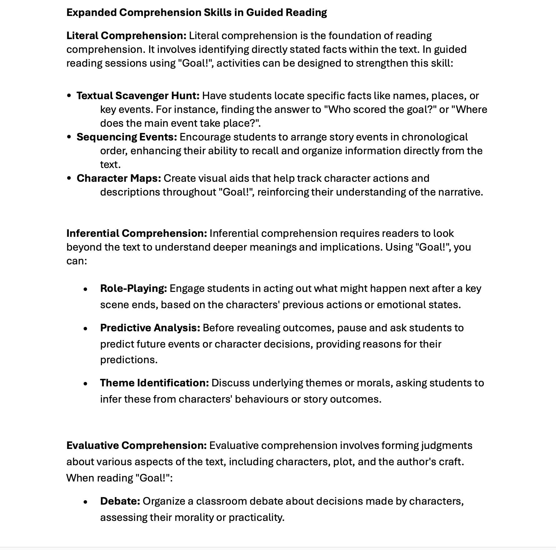 Guided reading 'Goal!' (Pink)