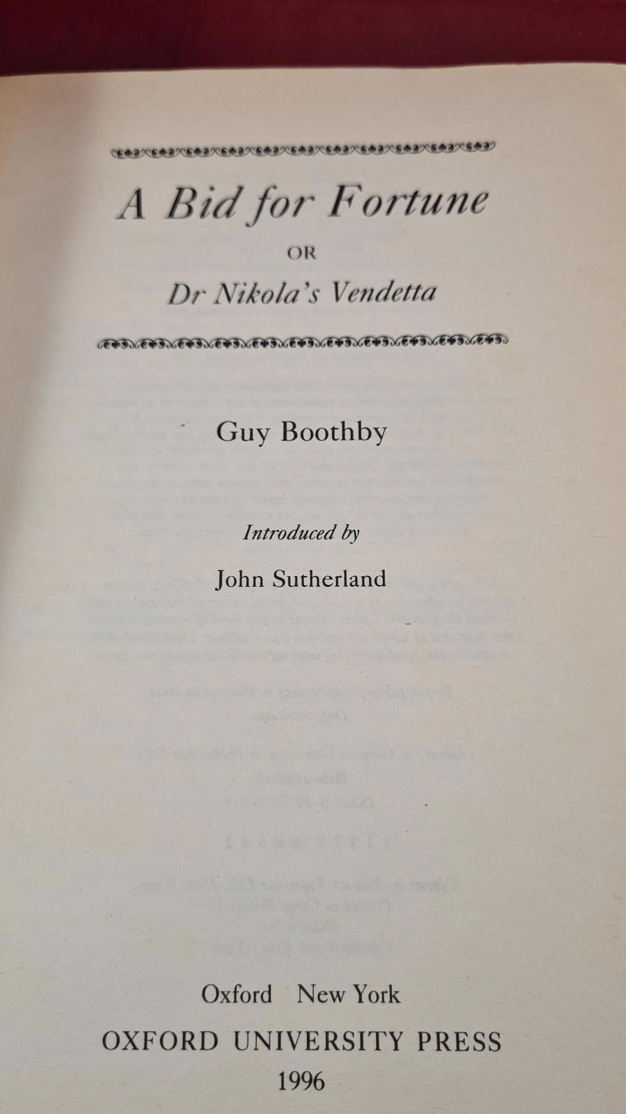 Guy Boothby - A Bid For Fortune, Oxford University, 1996, Paperbacks