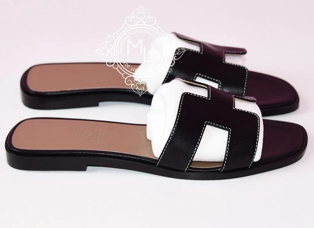 Hermes Womens Black Oran Sandal Slipper 37 Shoes